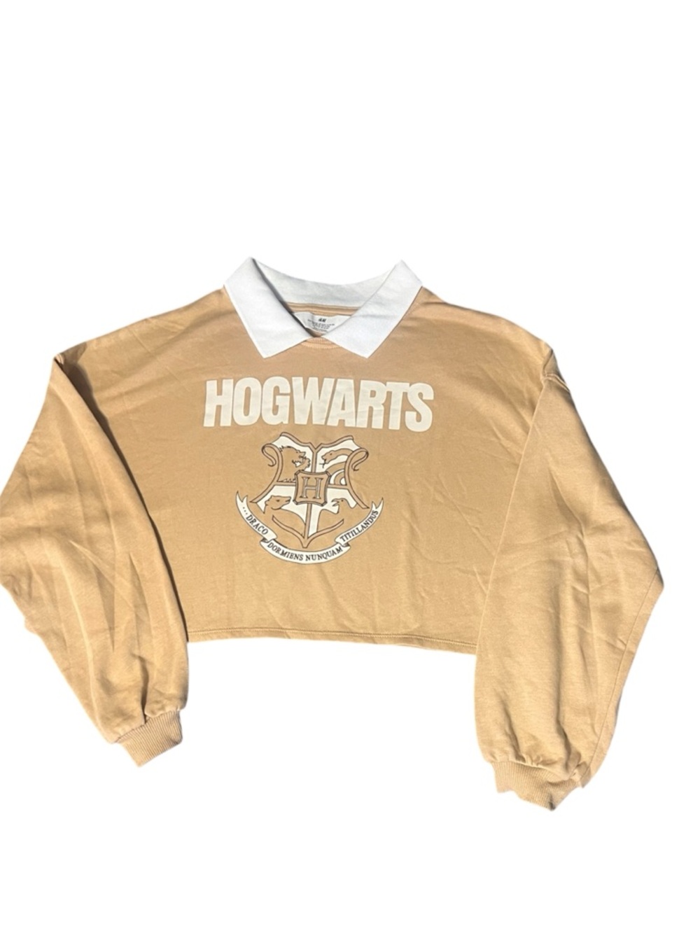 H&M Harry Potter Hogwarts Cropped Polo Sweatshirt Size L (12/14) NWOT